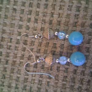 Elegant Blue and Silver Dangle Earrings
